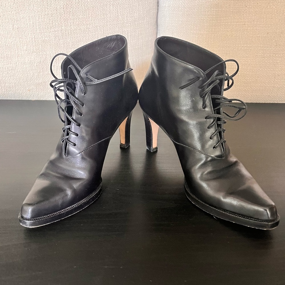 Black Leather Ankle Boots 5.5 - Picture 11 of 11